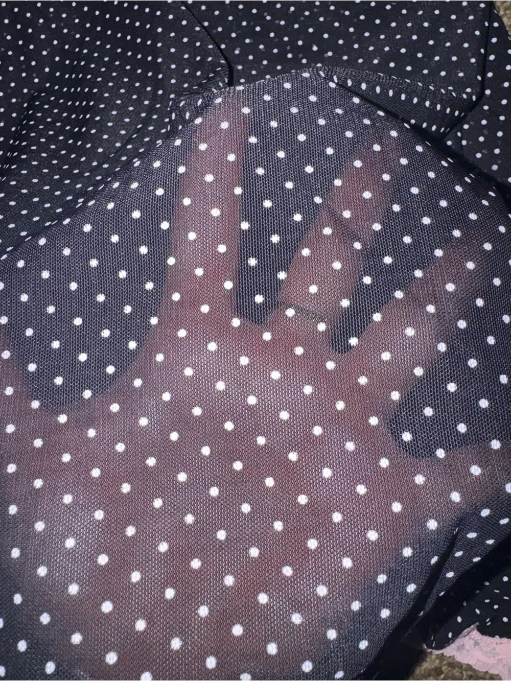 Victoria’s Secret Black Polka Dot Slip Dress with Pink Lace Trim